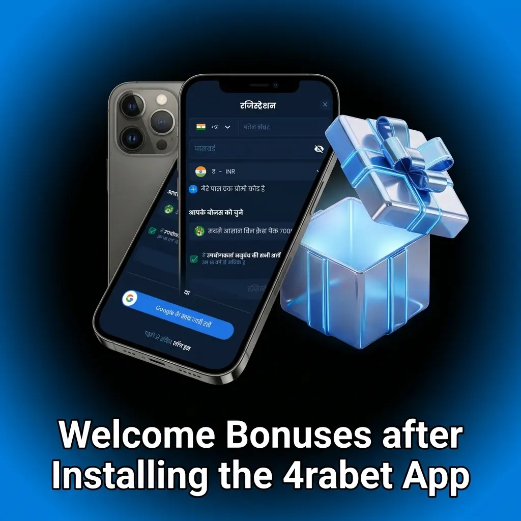 4rabet app welcome bonus offering 200% match up to 20,000₹ on first deposit for casino and sports betting